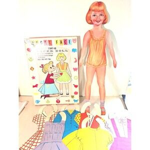 Vintage 2ft Tall Angel Face Paper Doll 6 Outfits Complete With Box Gabriel